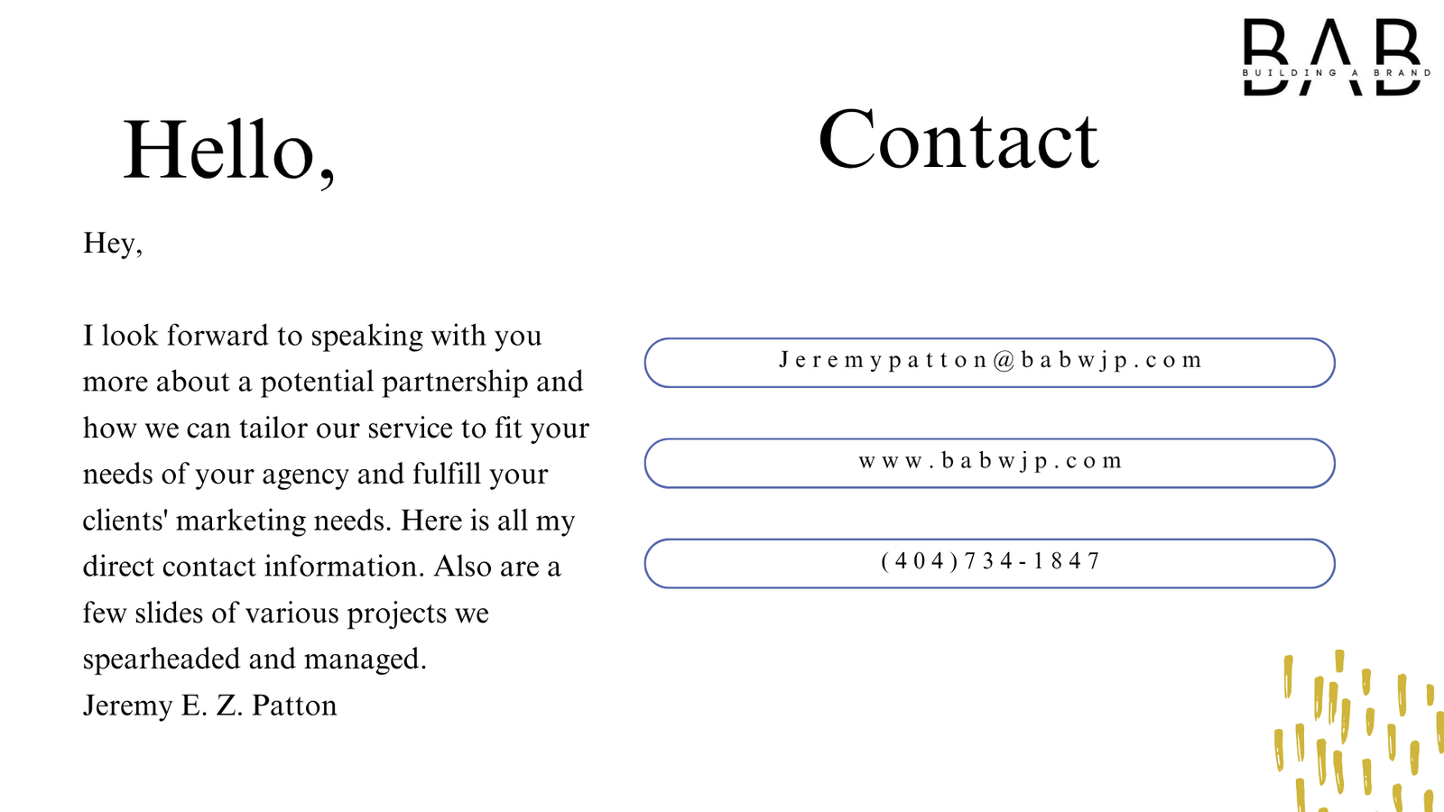 Building A Brand's Proof of work